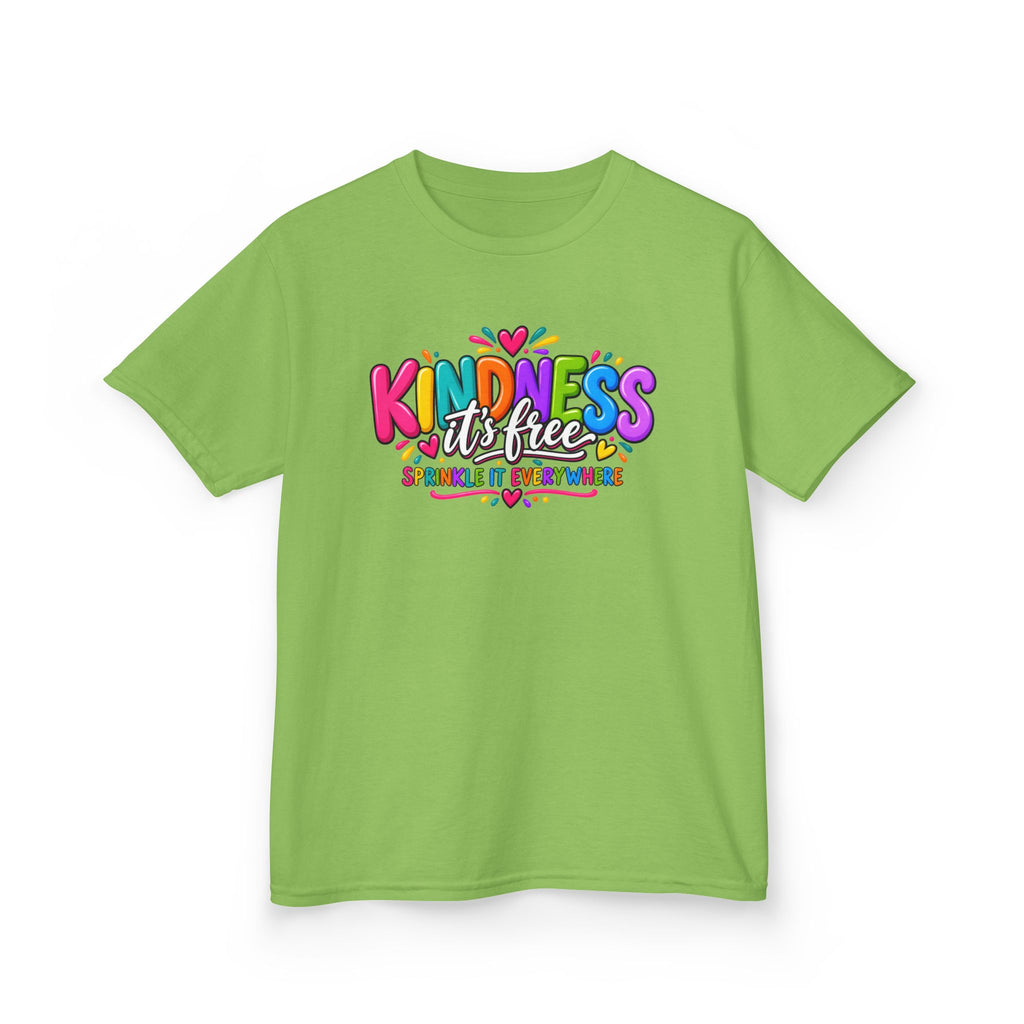 Kids Tee — "Kindness Is Free" Colorful Rainbow Graphic